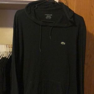Lightly worn. Lacoste, thin hoodie, XL, black. $30